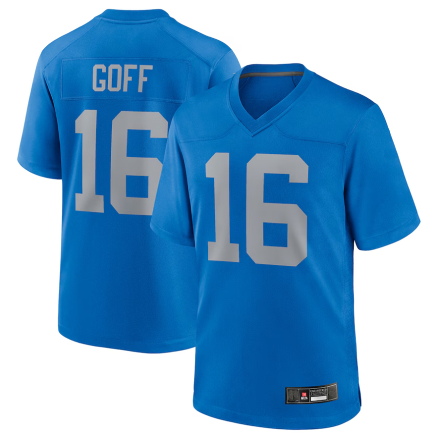 Tlead D.Lions #16 Jared Goff Blue Alternate Game Jersey Blue Player Stitched Jerseys