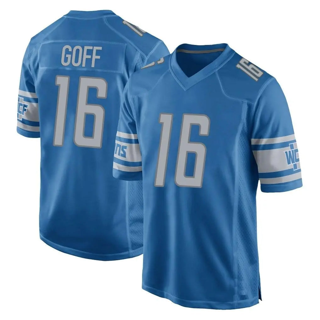 Tlead D.Lions #16 Jared Goff Player Blue Home Game Stitched Jerseys