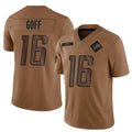 Tlead D.Lions #16 Jared Goff Player Brown Salute To Service Limited Stitched Jerseys