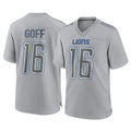 Tlead D.Lions #16 Jared Goff Player Gray Atmosphere Fashion Home Game Stitched Jerseys