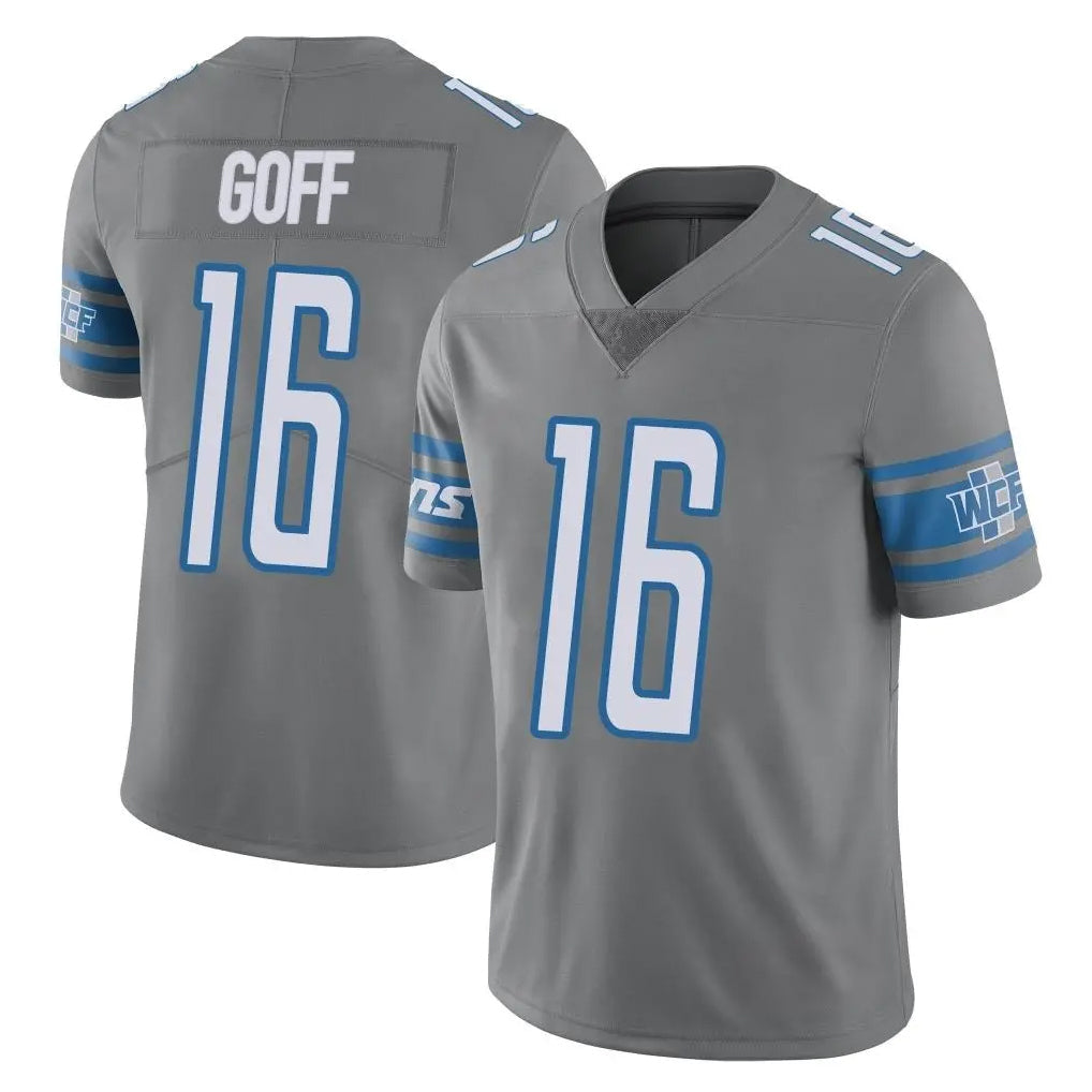 Tlead D.Lions #16 Jared Goff Player Gray Vapor Untouchable Limited Home Game Stitched Jerseys