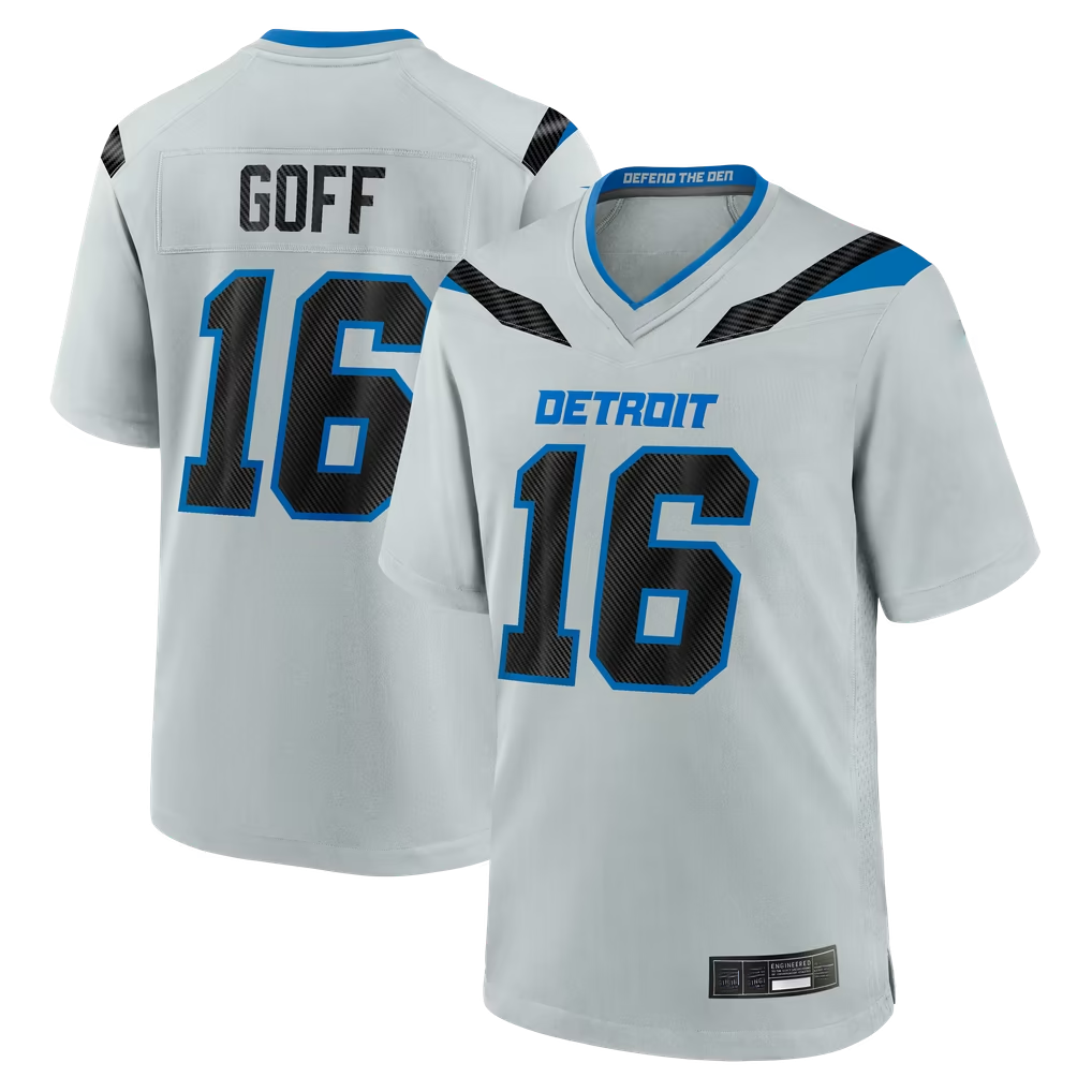 Tlead D.Lions #16 Jared Goff Silver 2026 Rivalries Collection Game Stitched Jerseys