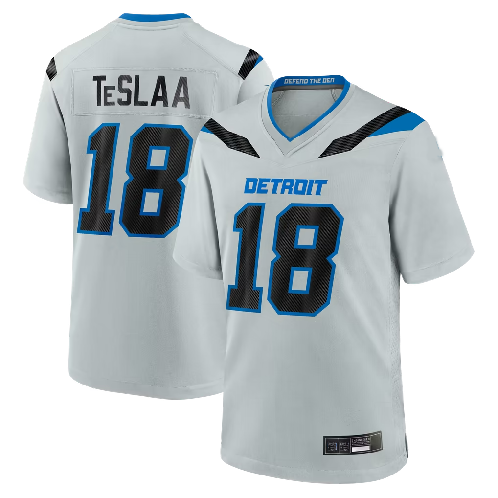 Tlead D.Lions #18 Isaac TeSlaa Detroit Silver 2026 Rivalries Collection Game Stitched Jerseys