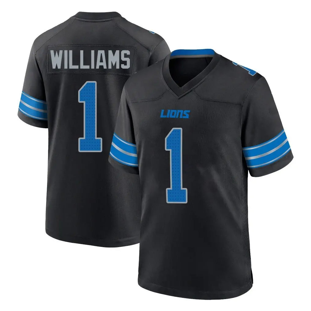 Tlead D.Lions #1 Jameson Williams Player Black Alternate Home Game Stitched Jerseys