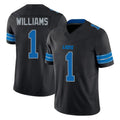 Tlead D.Lions #1 Jameson Williams Player Black Alternate Vapor F.U.S.E. Limited Home Game Stitched Jerseys