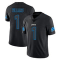 Tlead D.Lions #1 Jameson Williams Player Black Impact Limited Home Game Stitched Jerseys
