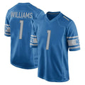 Tlead D.Lions #1 Jameson Williams Player Blue Home Game Stitched Jerseys