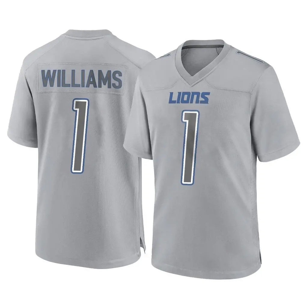 Tlead D.Lions #1 Jameson Williams Player Gray Atmosphere Fashion Home Game Stitched Jerseys