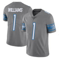 Tlead D.Lions #1 Jameson Williams Player Gray Vapor Untouchable Limited Home Game Stitched Jerseys