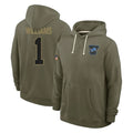 Tlead D.Lions #1 Jameson Williams Player Olive Salute to Service Pullover Hoodies Limited Stitched Jerseys