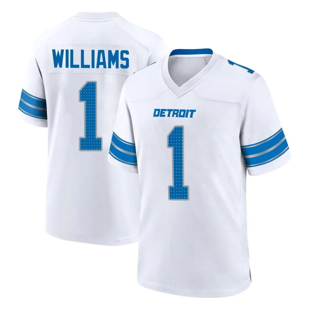 Tlead D.Lions #1 Jameson Williams Player White Alternate Home Game Stitched Jerseys