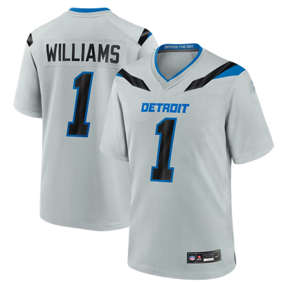 Tlead D.Lions #1 Jameson Williams Silver 2026 Rivalries Collection Game Stitched Jerseys