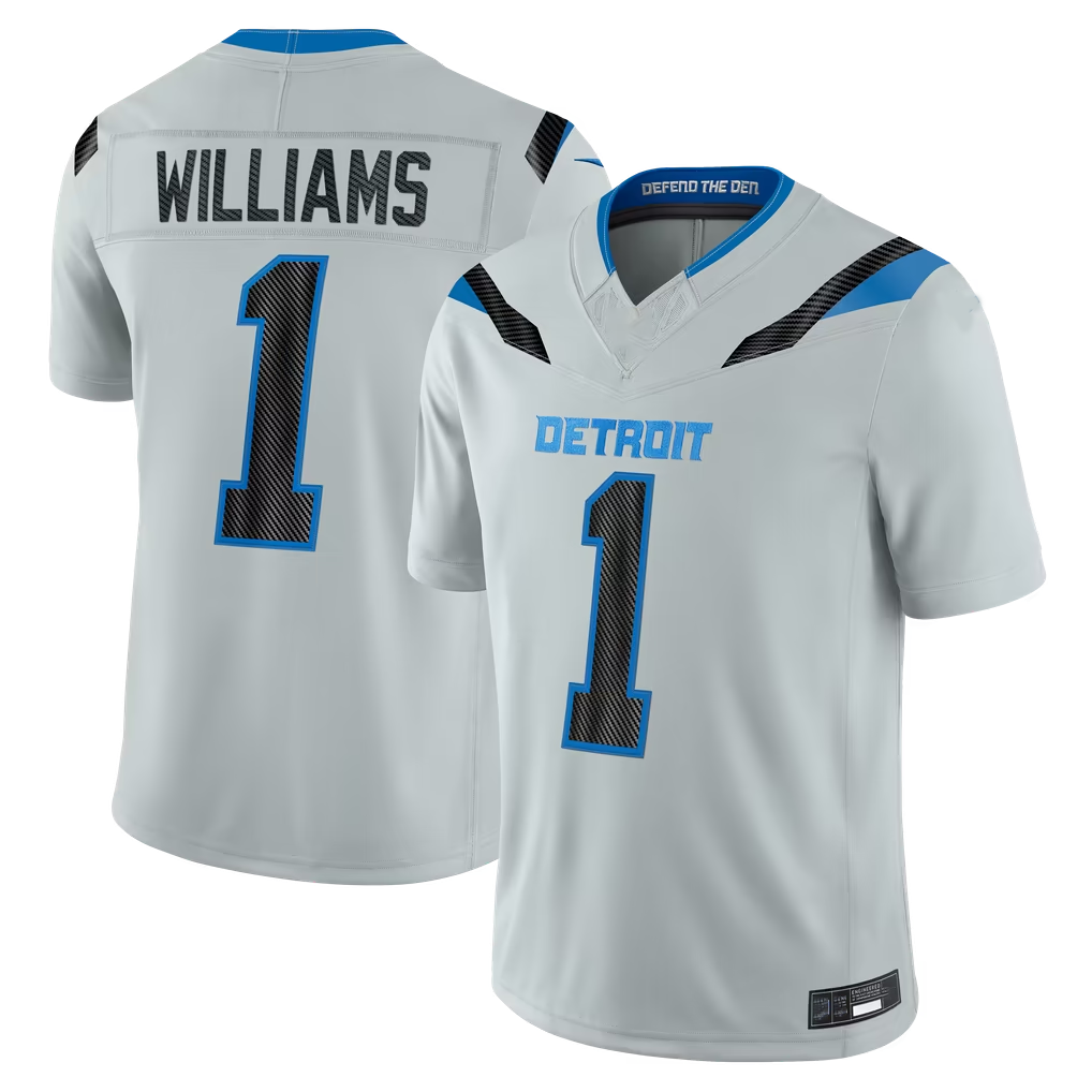 Tlead D.Lions #1 Jameson Williams Silver 2026 Rivalries Collection Limited Stitched Jerseys
