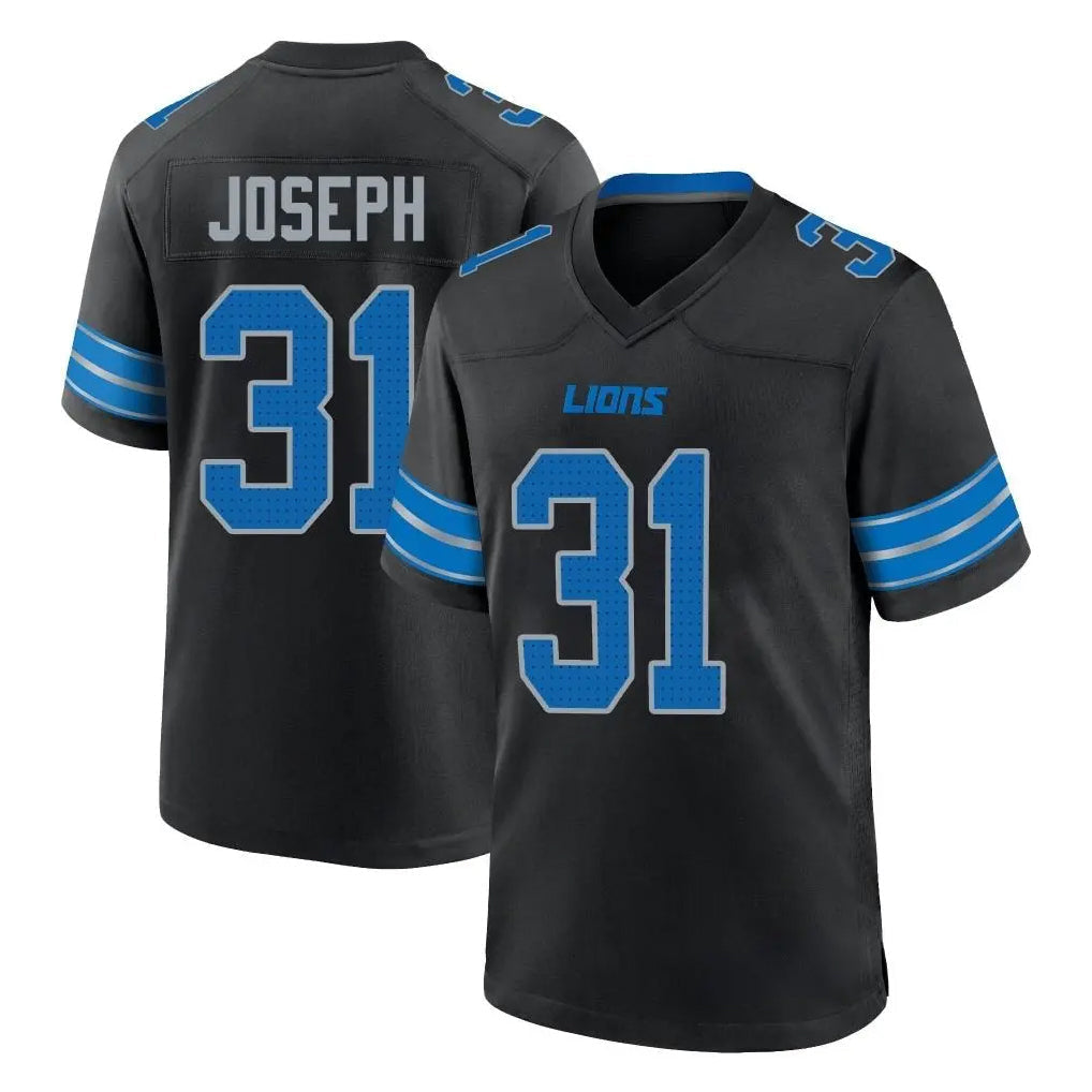 Tlead D.Lions #31 Kerby Joseph Player Black Alternate Home Game Stitched Jerseys