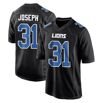 Tlead D.Lions #31 Kerby Joseph Player Black Fashion Home Game Stitched Jerseys
