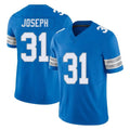 Tlead D.Lions #31 Kerby Joseph Player Blue Limited Vapor F.U.S.E. Alternate Home Game Stitched Jerseys