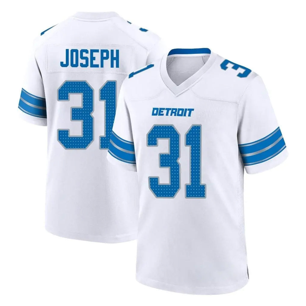 Tlead D.Lions #31 Kerby Joseph Player White Alternate Home Game Stitched Jerseys