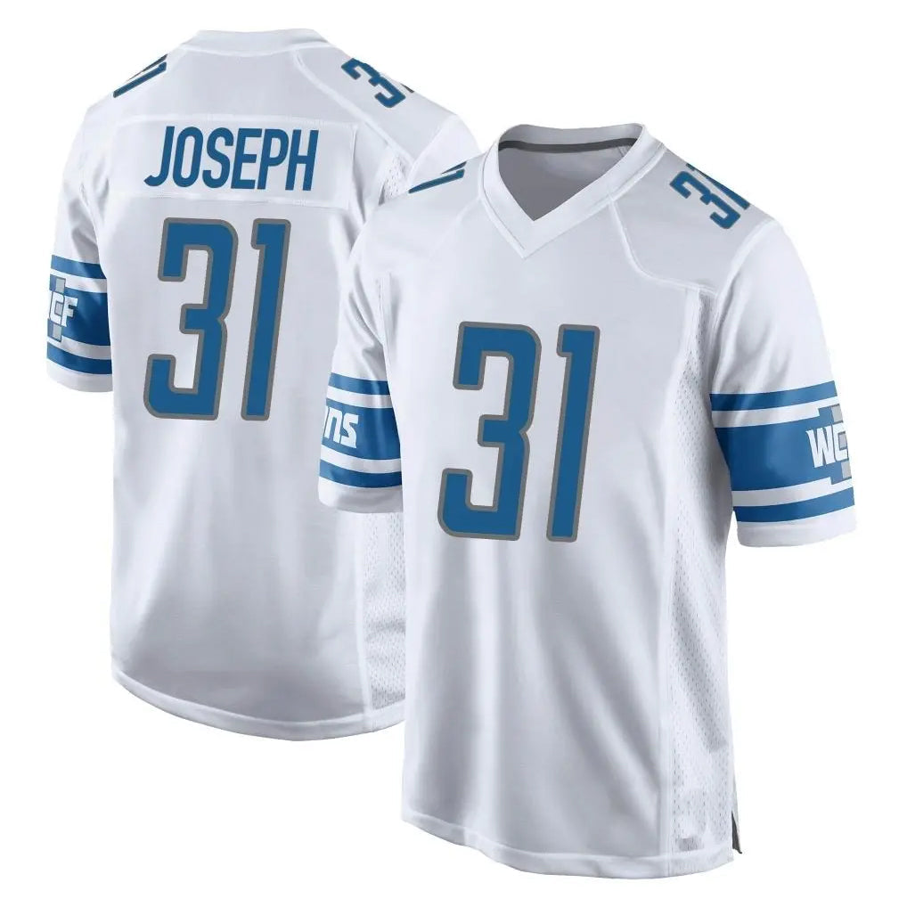 Tlead D.Lions #31 Kerby Joseph Player White Home Game Stitched Jerseys
