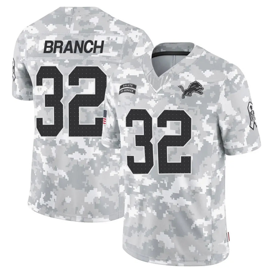 Tlead D.Lions #32 Brian Branch Player Arctic Camo Salute to Service Limited Stitched Jerseys