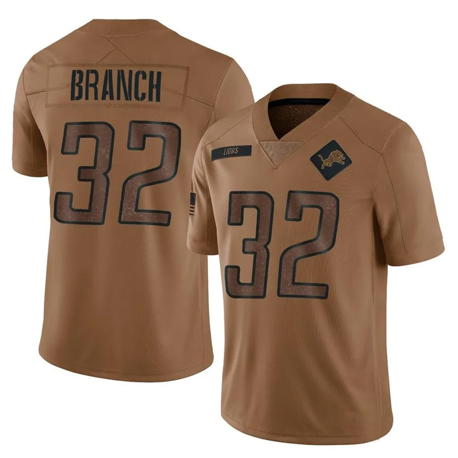 Tlead D.Lions #32 Brian Branch Player Brown Salute To Service Limited Stitched Jerseys