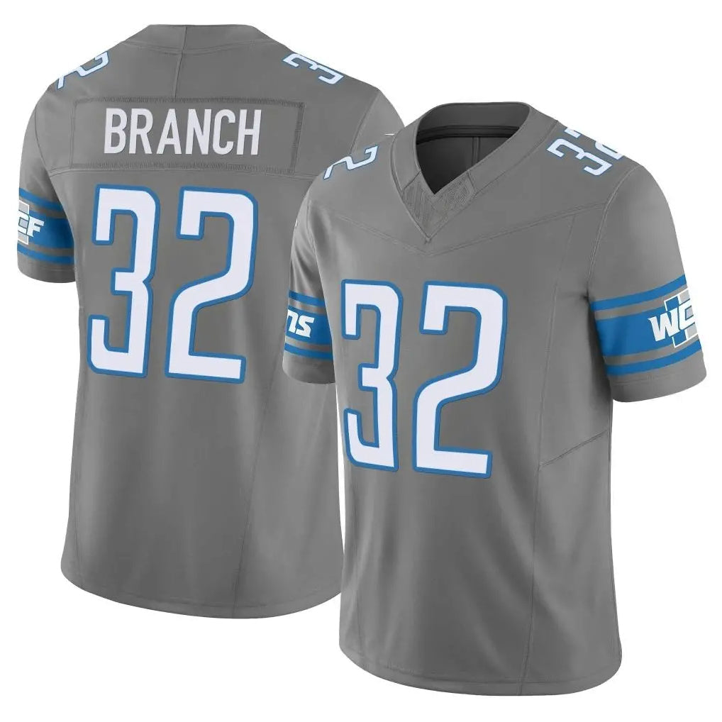 Tlead D.Lions #32 Brian Branch Player Gray Vapor F.U.S.E. Limited Home Game Stitched Jerseys