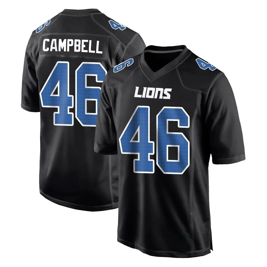 Tlead D.Lions #46 Jack Campbell Player Black Fashion Home Game Stitched Jerseys