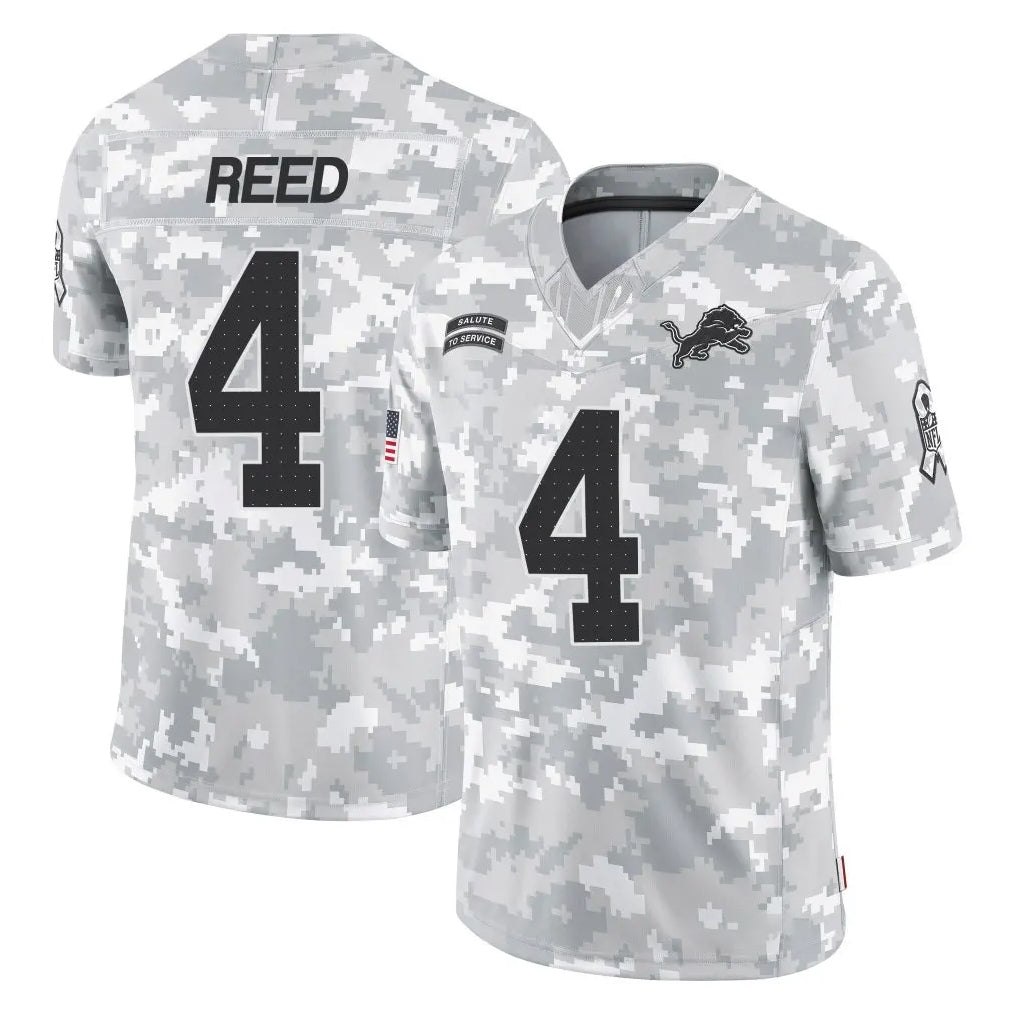 Tlead D.Lions #4 D.J. Reed Player Arctic Camo Salute To Service Limited Stitched Jerseys