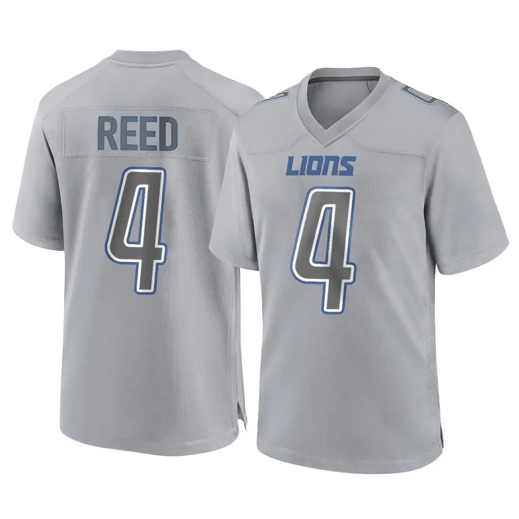 Tlead D.Lions #4 D.J. Reed Player Gray Atmosphere Fashion Home Game Stitched Jerseys