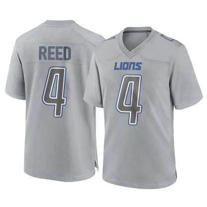 Tlead D.Lions #4 D.J. Reed Player Gray Atmosphere Fashion Home Game Stitched Jerseys