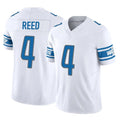 Tlead D.Lions #4 D.J. Reed Player White Vapor F.U.S.E. Limited Home Game Stitched Jerseys
