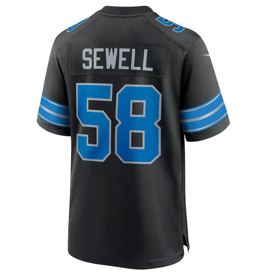 Tlead D.Lions #58 Penei Sewell Black 2nd Alternate Game Jersey American Stitched Jerseys