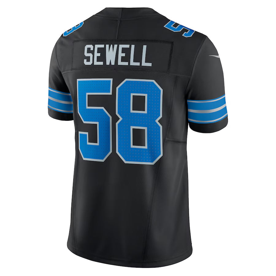 Tlead D.Lions #58 Penei Sewell Player Black Vapor F.U.S.E. Limited Game Stitched Jerseys