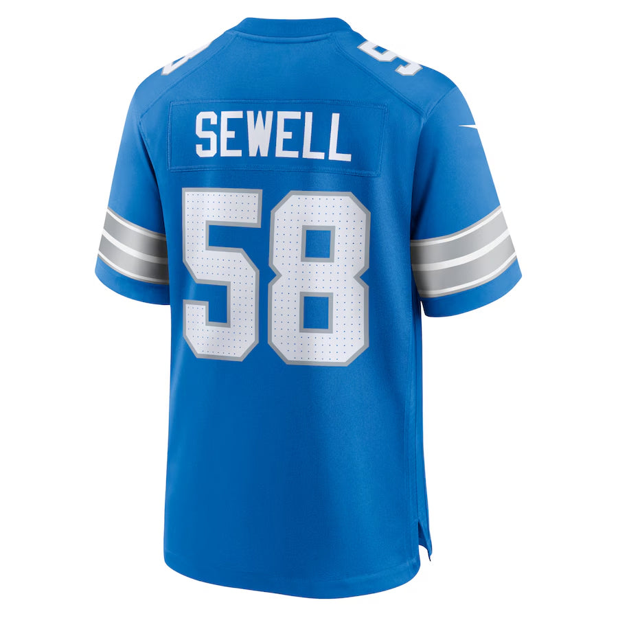 Tlead D.Lions #58 Penei Sewell Player Blue Home Game Stitched Jerseys