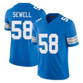 Tlead D.Lions #58 Penei Sewell Player Blue Limited Vapor F.U.S.E. Alternate Home Game Stitched Jerseys