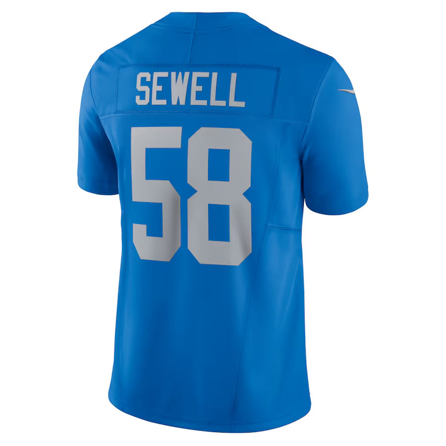 Tlead D.Lions #58 Penei Sewell Player Blue Vapor F.U.S.E. Alternate Limited Game Stitched Jerseys