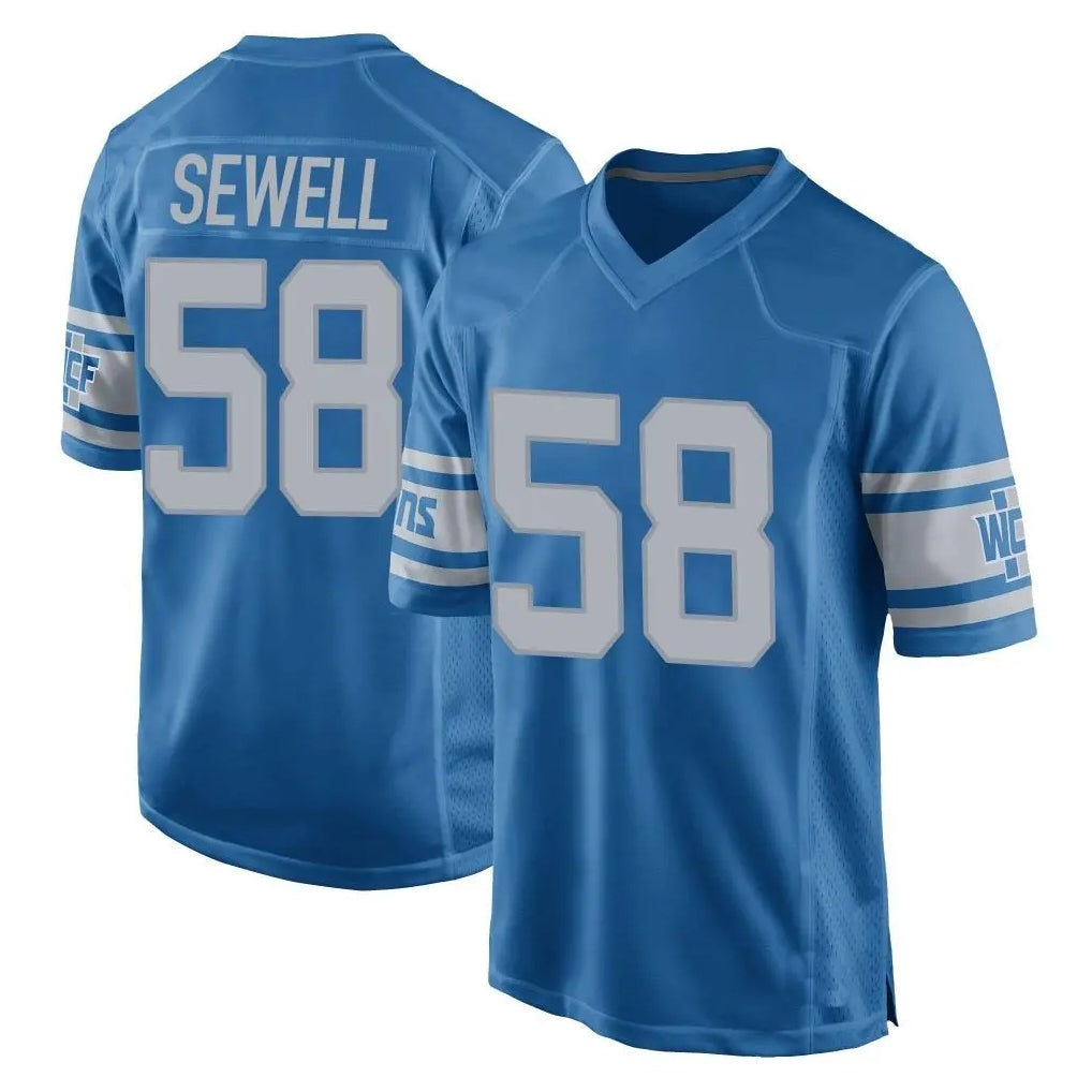 Tlead D.Lions #58 Penei Sewell Player Blue Vapor Untouchable Throwback Game Stitched Jerseys