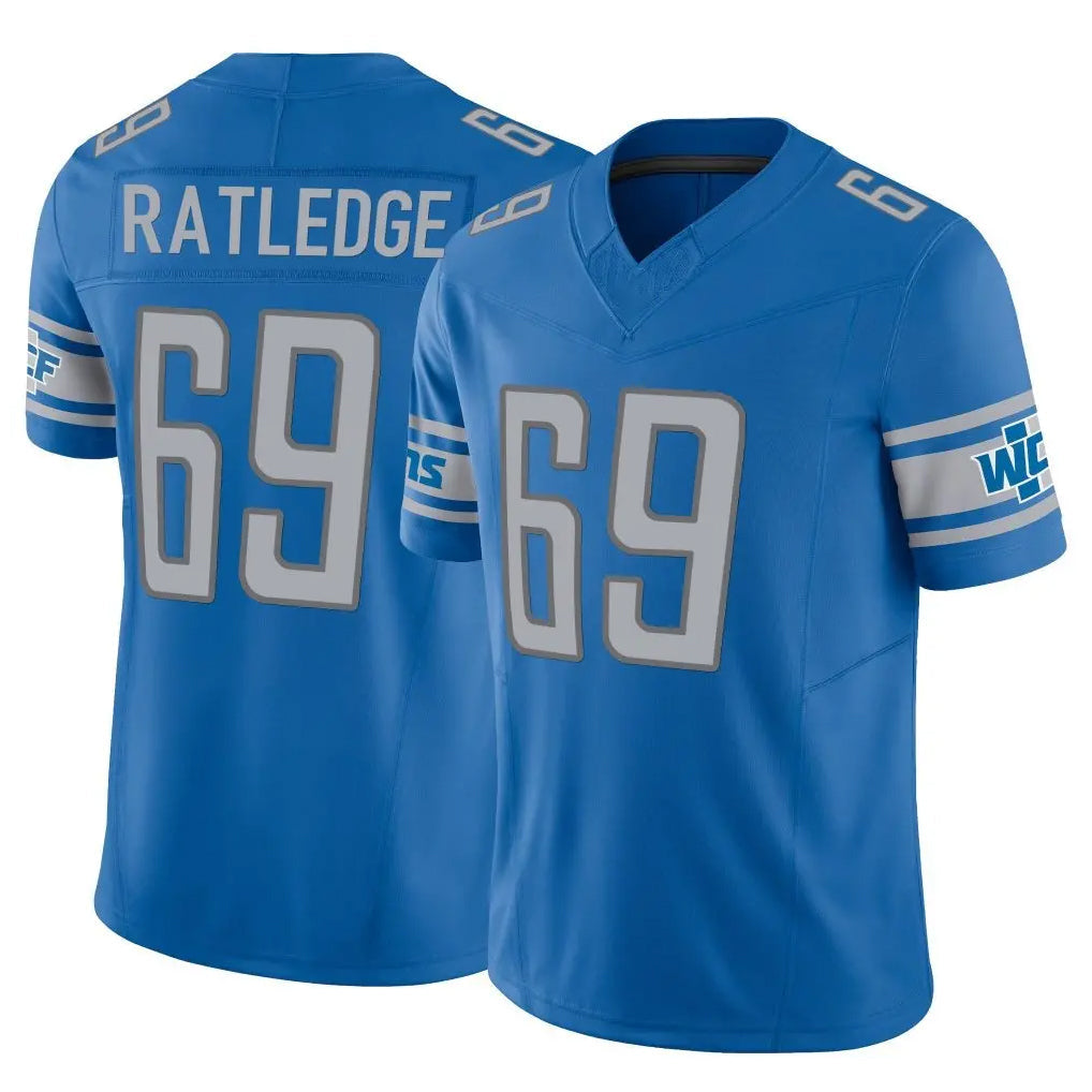 Tlead D.Lions #69 Tate Ratledge Player Blue Vapor F.U.S.E. Limited Home Game Stitched Jerseys