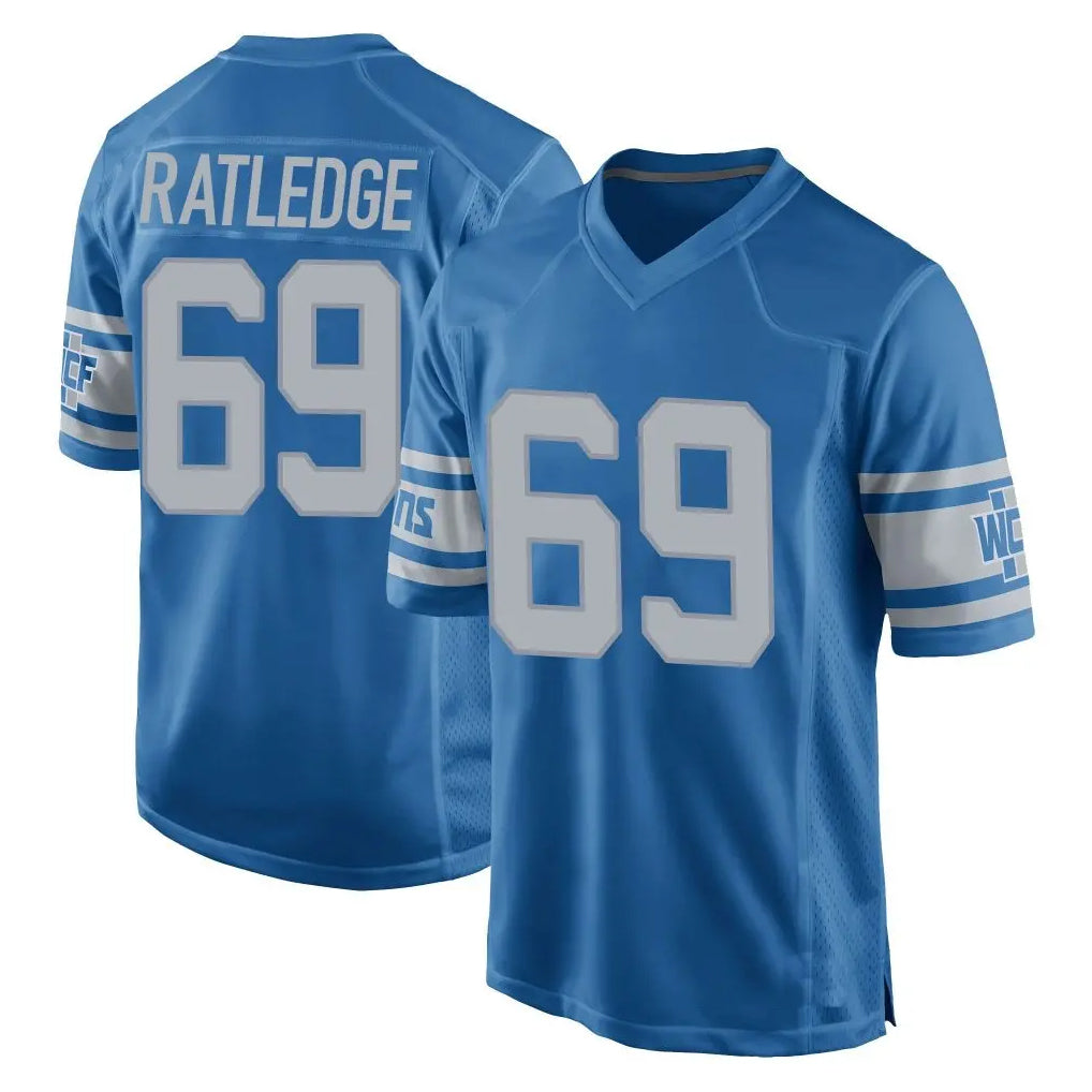 Tlead D.Lions #69 Tate Ratledge Player Blue Vapor Untouchable Throwback Game Stitched Jerseys
