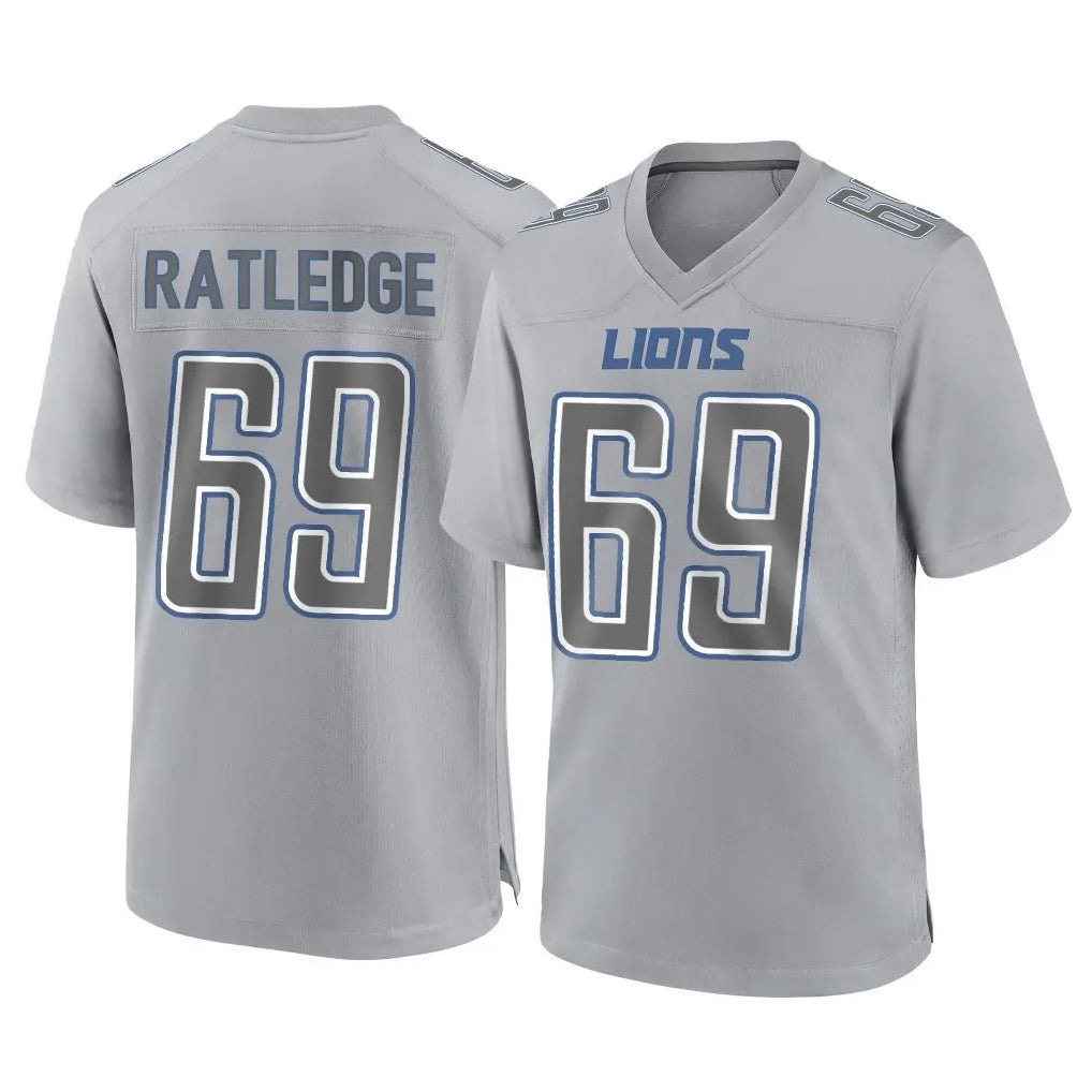 Tlead D.Lions #69 Tate Ratledge Player Gray Atmosphere Fashion Home Game Stitched Jerseys