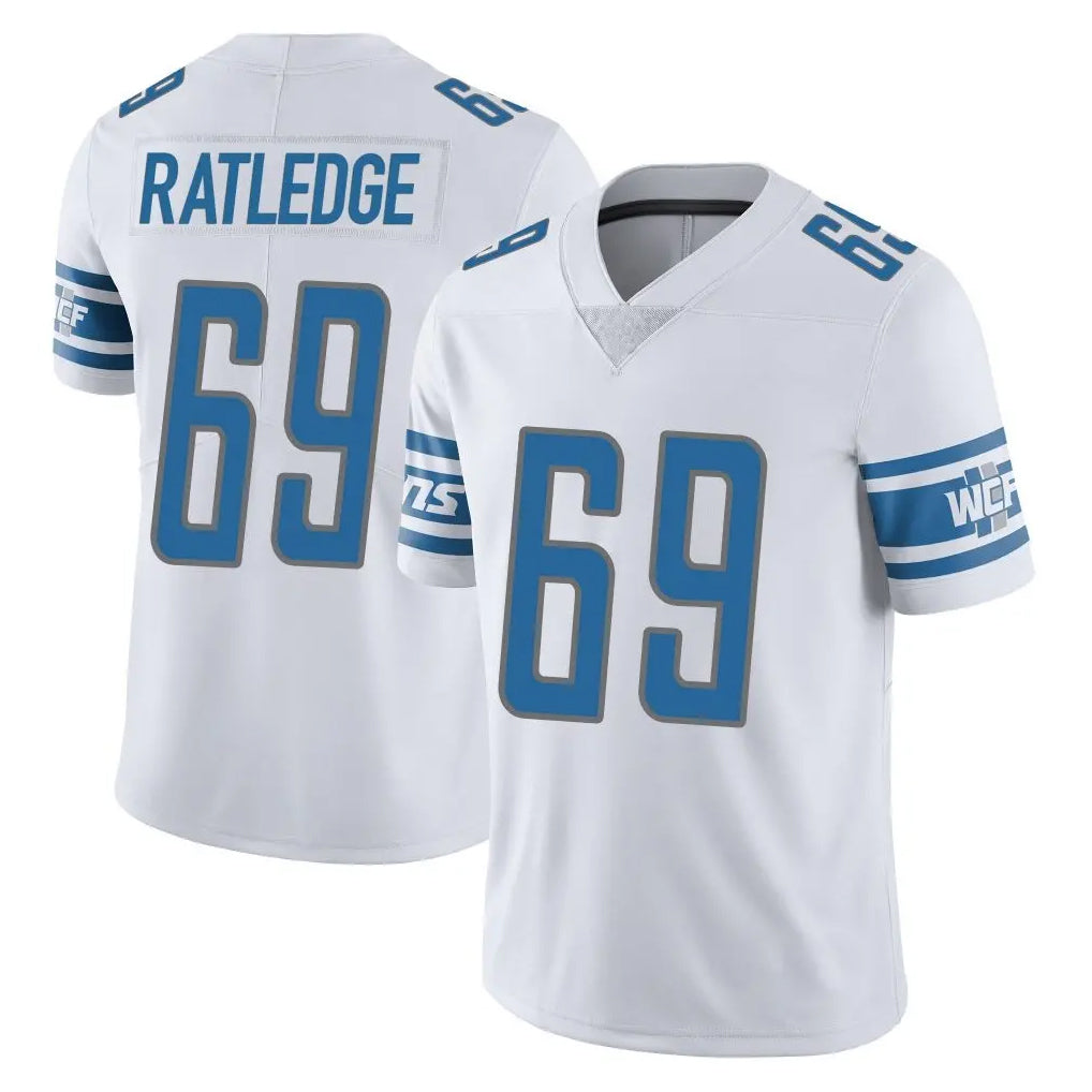 Tlead D.Lions #69 Tate Ratledge Player White Limited Vapor Untouchable Home Game Stitched Jerseys
