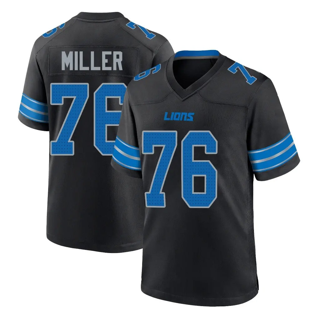 Tlead D.Lions #76 Blake Miller Player Black Alternate Home Game Stitched Jerseys