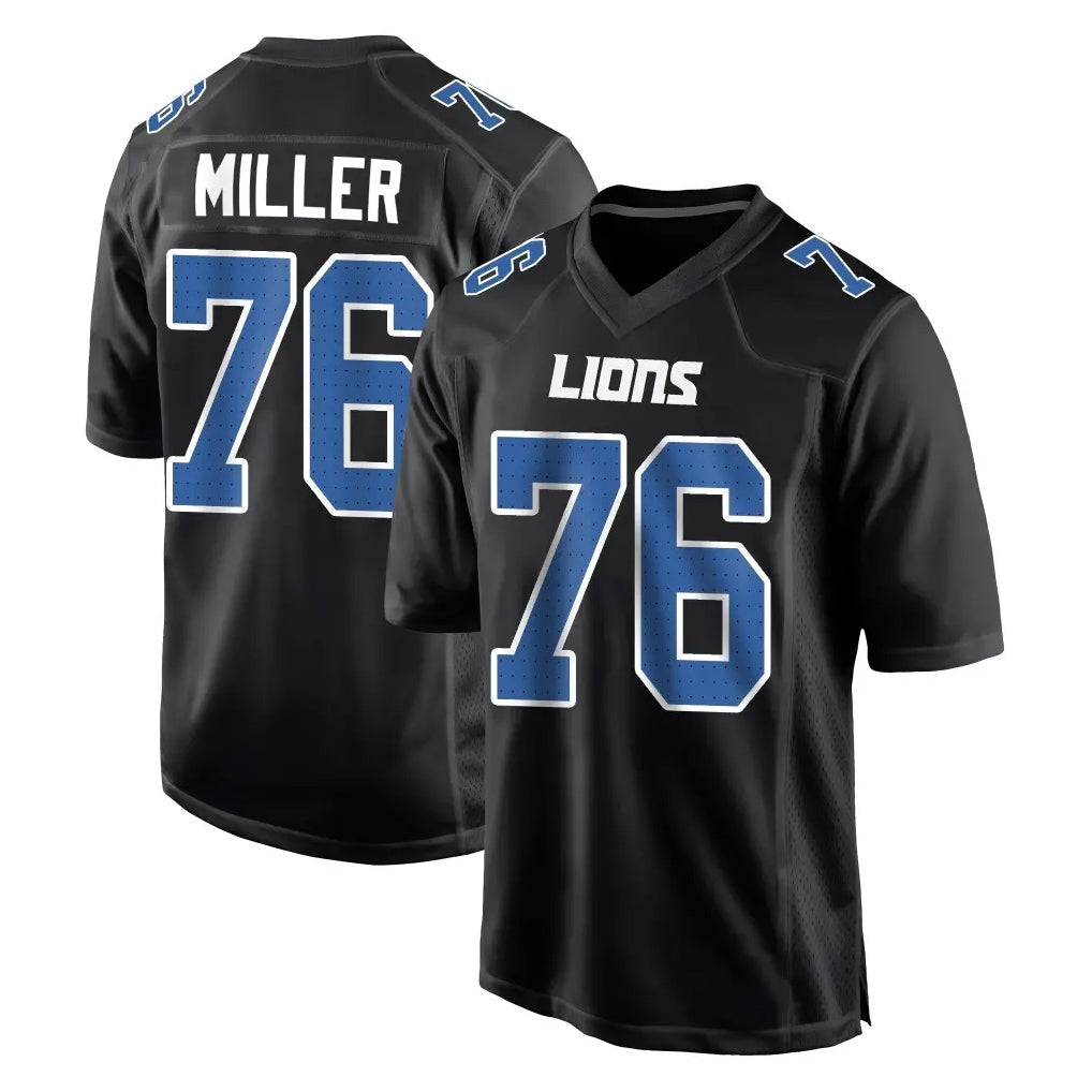 Tlead D.Lions #76 Blake Miller Player Black Fashion Home Game Stitched Jerseys