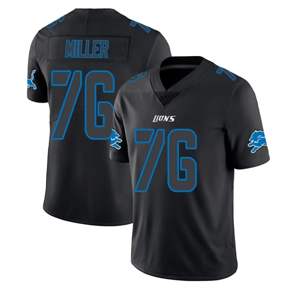 Tlead D.Lions #76 Blake Miller Player Black Impact Limited Home Game Stitched Jerseys