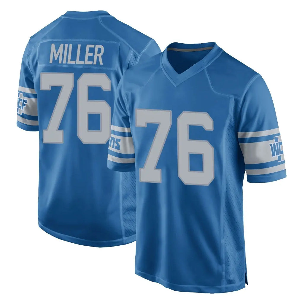Tlead D.Lions #76 Blake Miller Player Blue Vapor Untouchable Throwback Game Stitched Jerseys