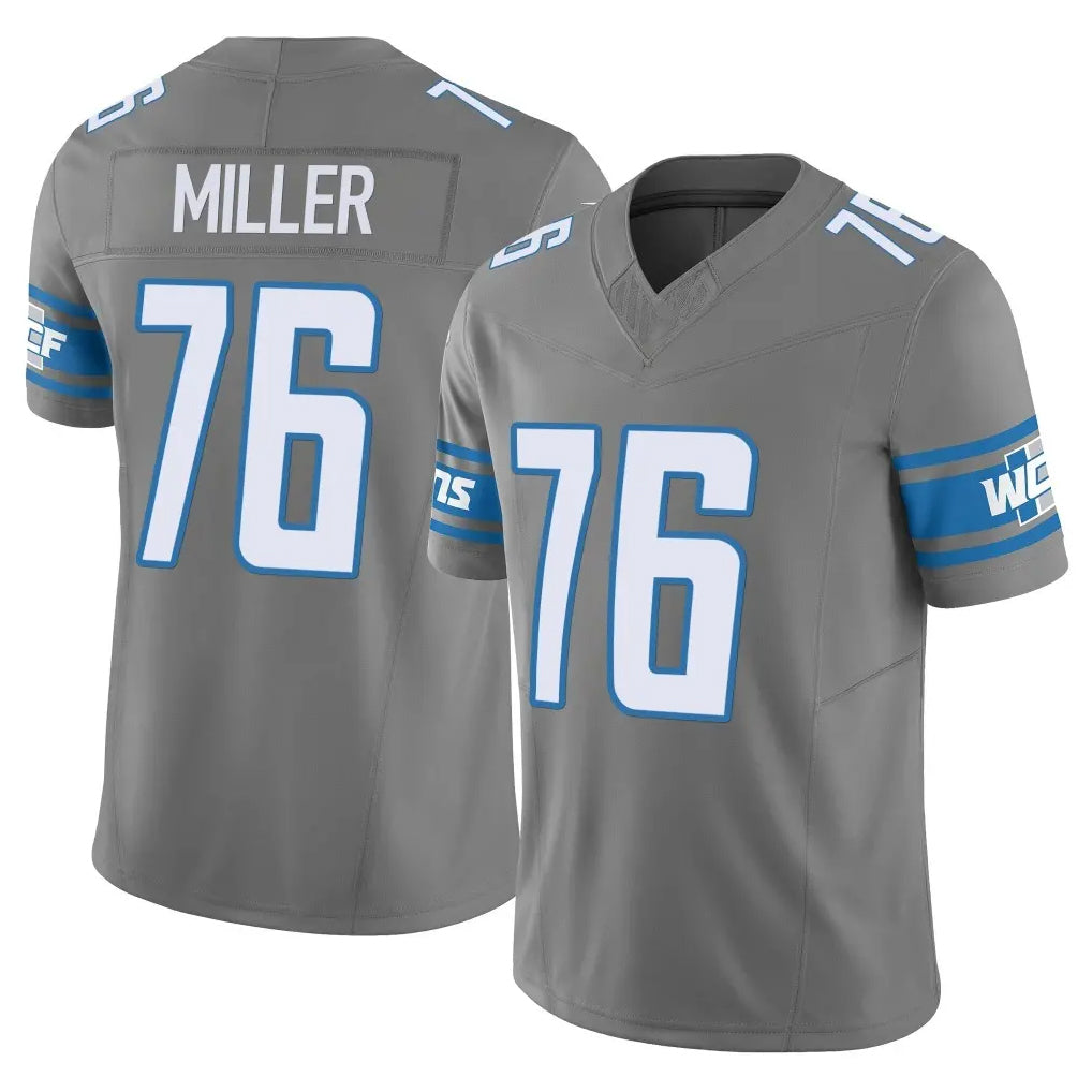 Tlead D.Lions #76 Blake Miller Player Gray Vapor F.U.S.E. Limited Home Game Stitched Jerseys
