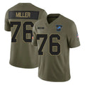Tlead D.Lions #76 Blake Miller Player Olive 2025 Salute To Service Limited Home Game Stitched Jerseys