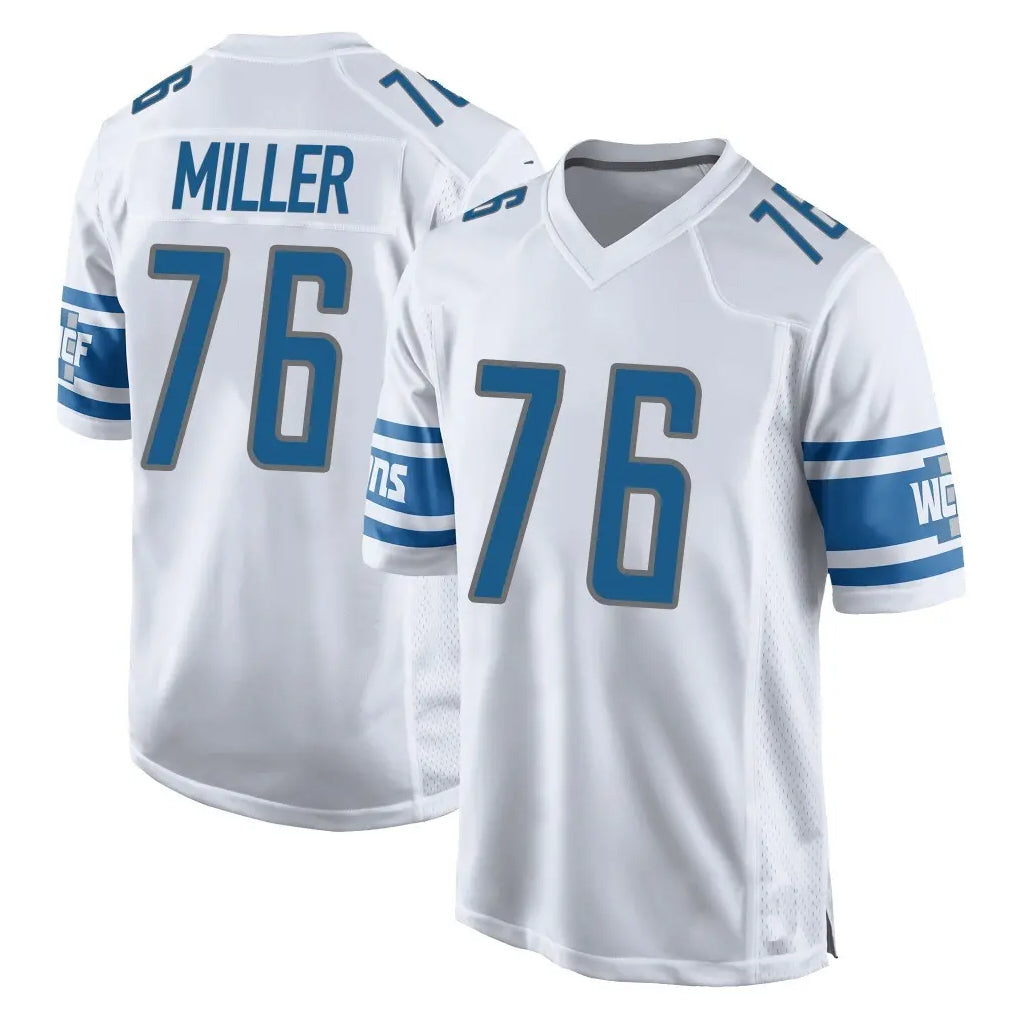 Tlead D.Lions #76 Blake Miller Player White Home Game Stitched Jerseys