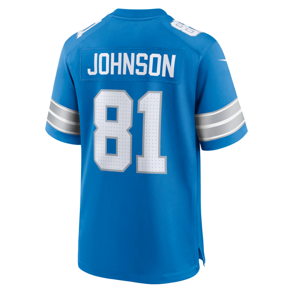Tlead D.Lions #81 Calvin Johnson Blue Team Retired Game Stitched Jerseys