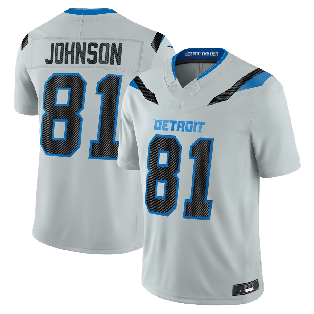 Tlead D.Lions #81 Calvin Johnson Silver 2026 Rivalries Collection Limited Stitched Jerseys