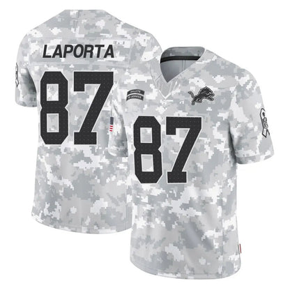 Tlead D.Lions #87 Sam LaPorta Player Arctic Camo Salute To Service Limited Stitched Jerseys